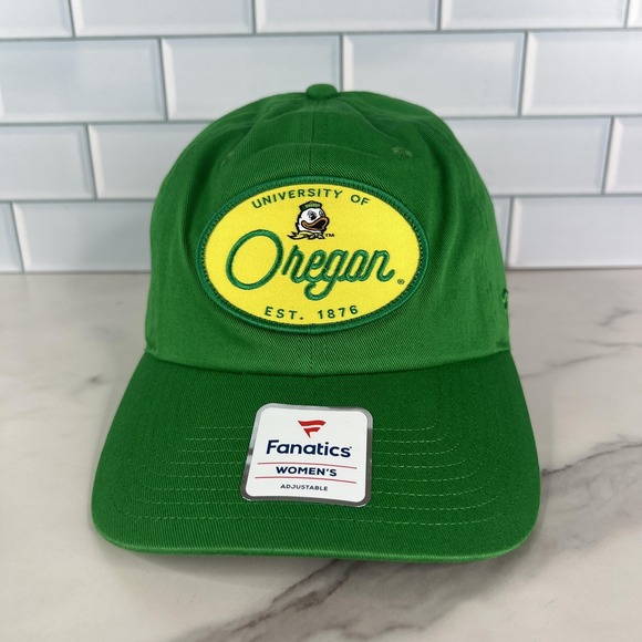 Fanatics Accessories - Oregon Ducks Hat Cap Strap Back Womens One Size Green Yellow NCAA College Patch